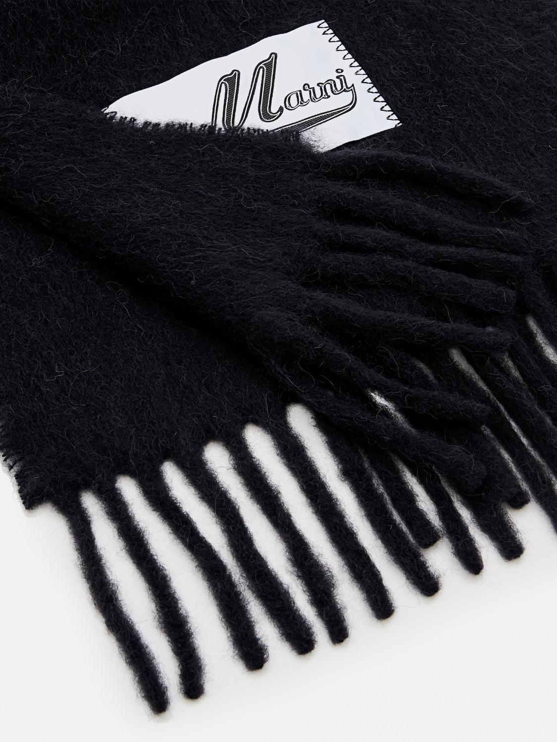 MARNI SCIARPA: Sciarpa Marni in misto lana con logo , Nero 1 - Img 2