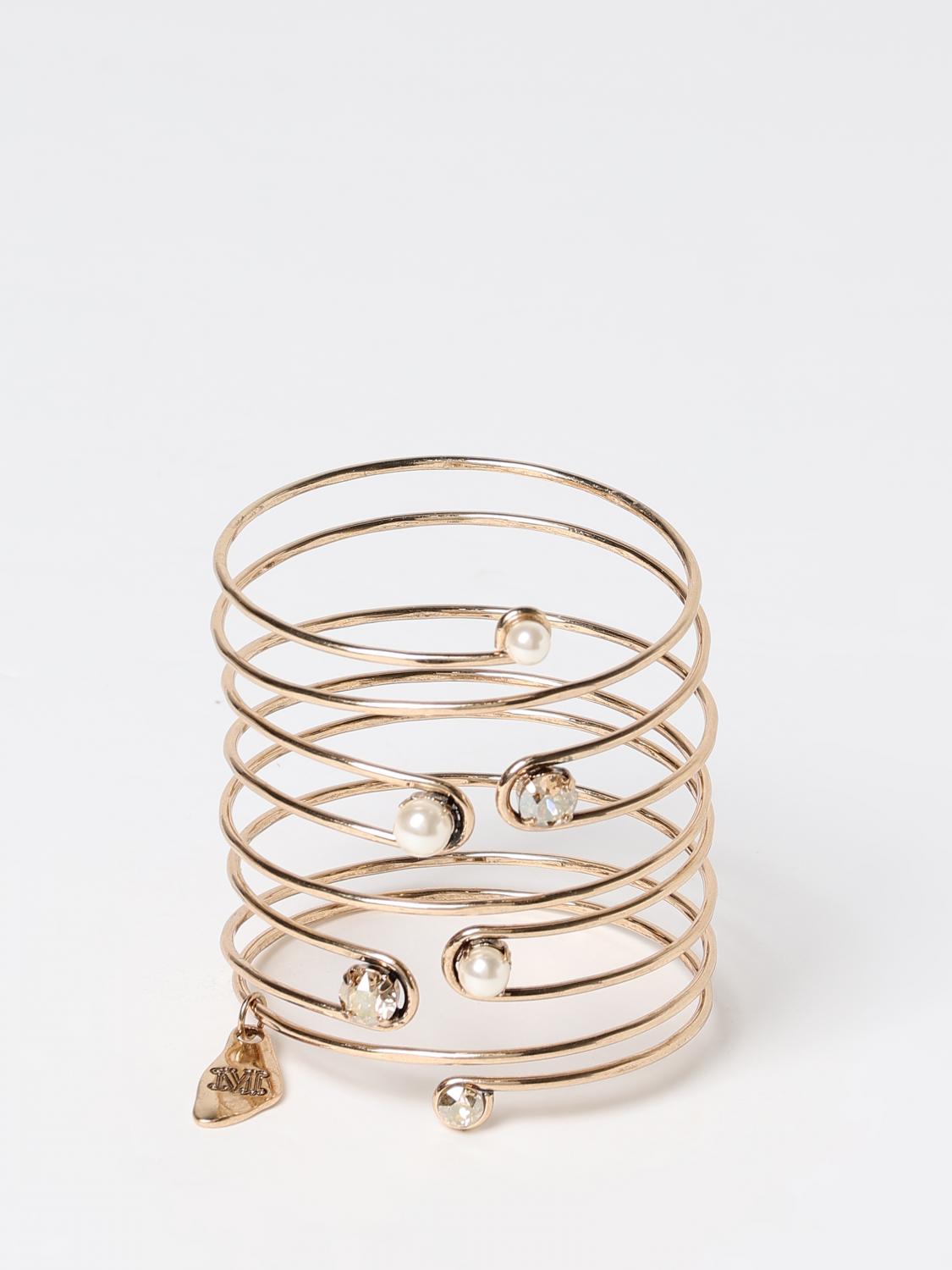 MAX MARA GIOIELLO: Bracciale Virgus Max Mara in ottone con strass e perle sintetiche , Oro - Img 1