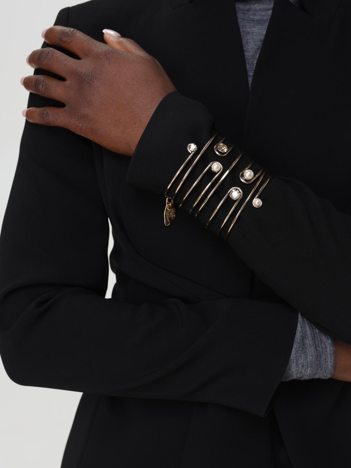 MAX MARA GIOIELLO: Bracciale Virgus Max Mara in ottone con strass e perle sintetiche , Oro - Img 2