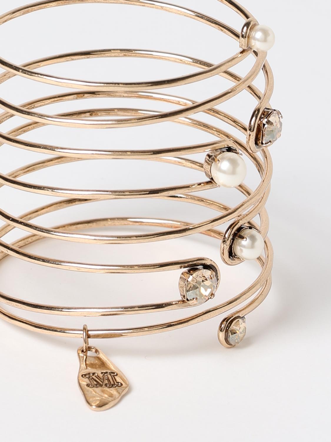 MAX MARA GIOIELLO: Bracciale Virgus Max Mara in ottone con strass e perle sintetiche , Oro - Img 3