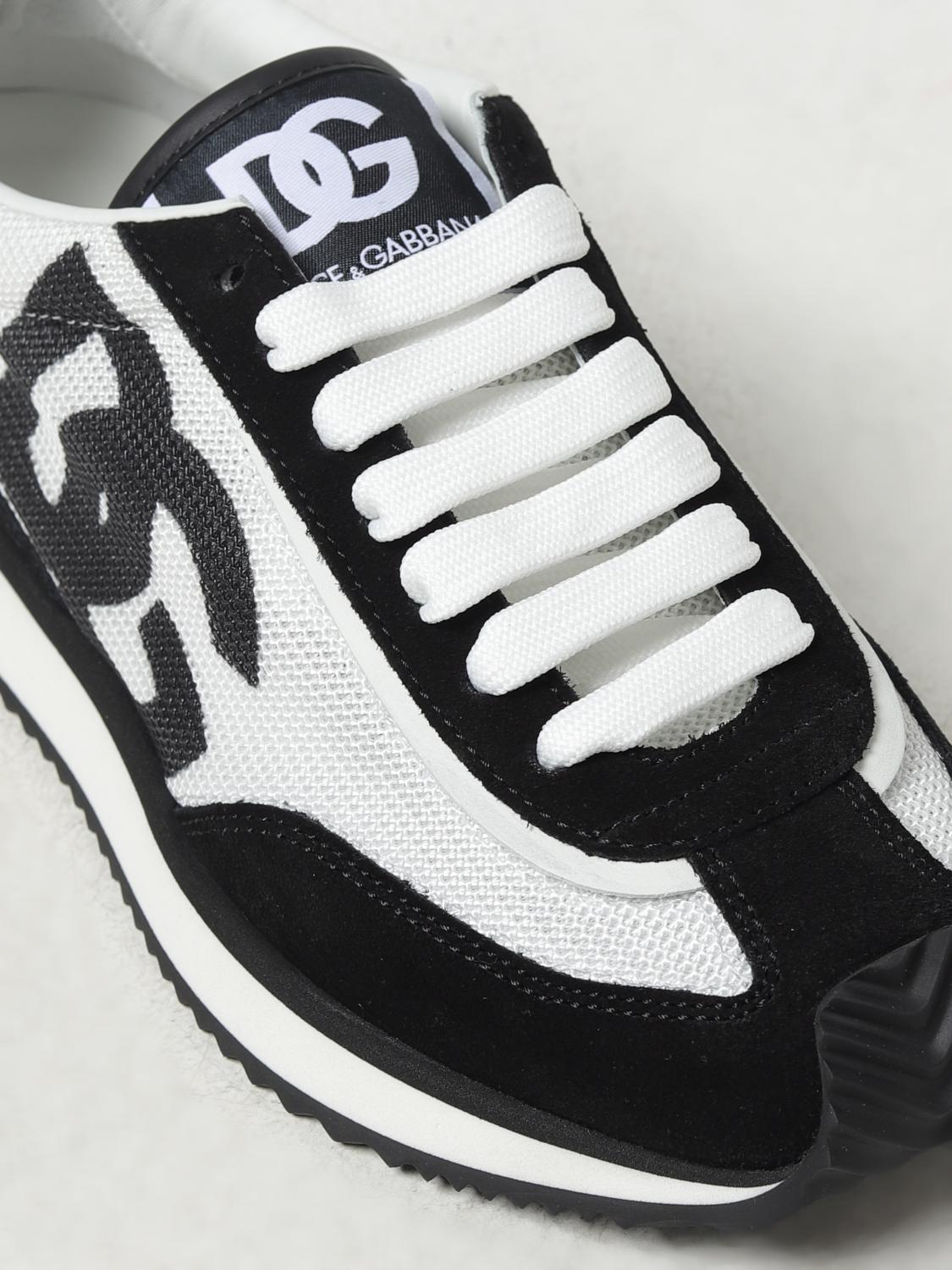 DOLCE & GABBANA SNEAKERS: Sneakers DG CUSHION Dolce & Gabbana in camoscio e nylon , Bianco - Img 4