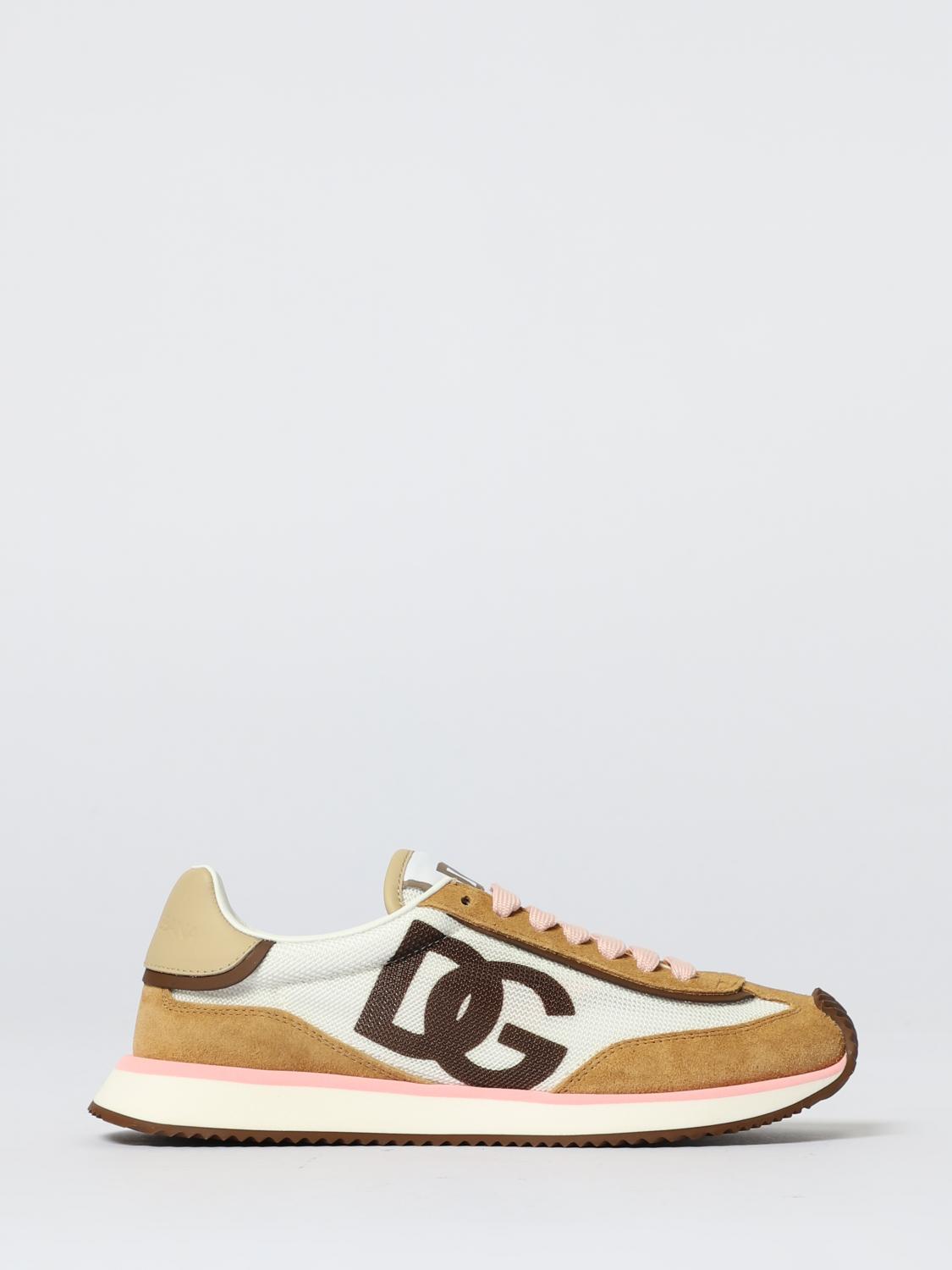 DOLCE & GABBANA SNEAKERS: Sneakers DG CUSHION Dolce & Gabbana in camoscio e nylon , Cammello - Img 1