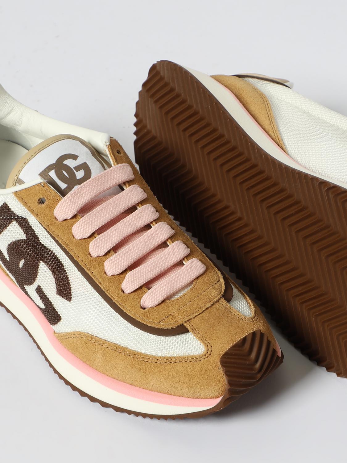 DOLCE & GABBANA SNEAKERS: Sneakers DG CUSHION Dolce & Gabbana in camoscio e nylon , Cammello - Img 4