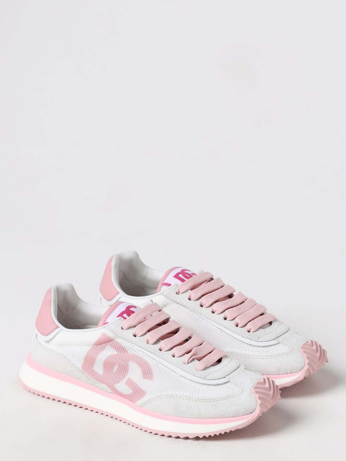 DOLCE & GABBANA SNEAKERS: Sneakers DG CUSHION Dolce & Gabbana in camoscio e nylon , Bianco 1 - Img 2