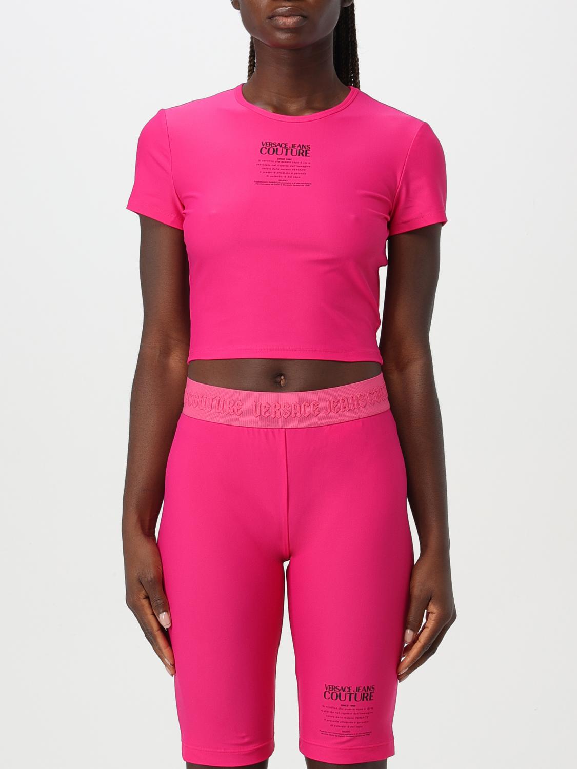 VERSACE JEANS COUTURE T-SHIRT: Top woman Versace Jeans Couture, Fuchsia - Img 1