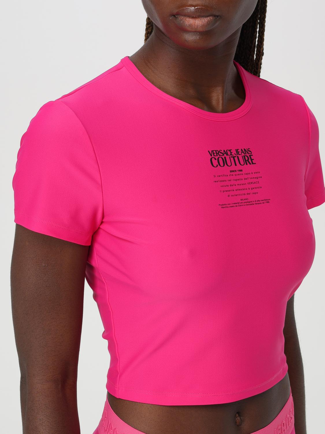 VERSACE JEANS COUTURE T-SHIRT: Top woman Versace Jeans Couture, Fuchsia - Img 4