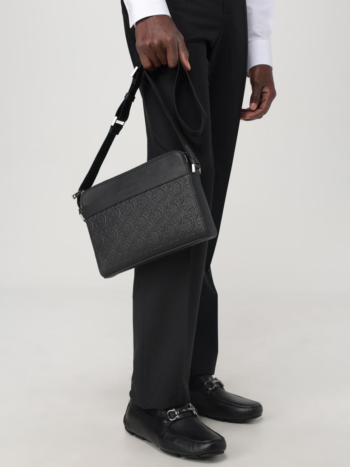 FERRAGAMO SHOULDER BAG: Bags men Ferragamo, Black - Img 2