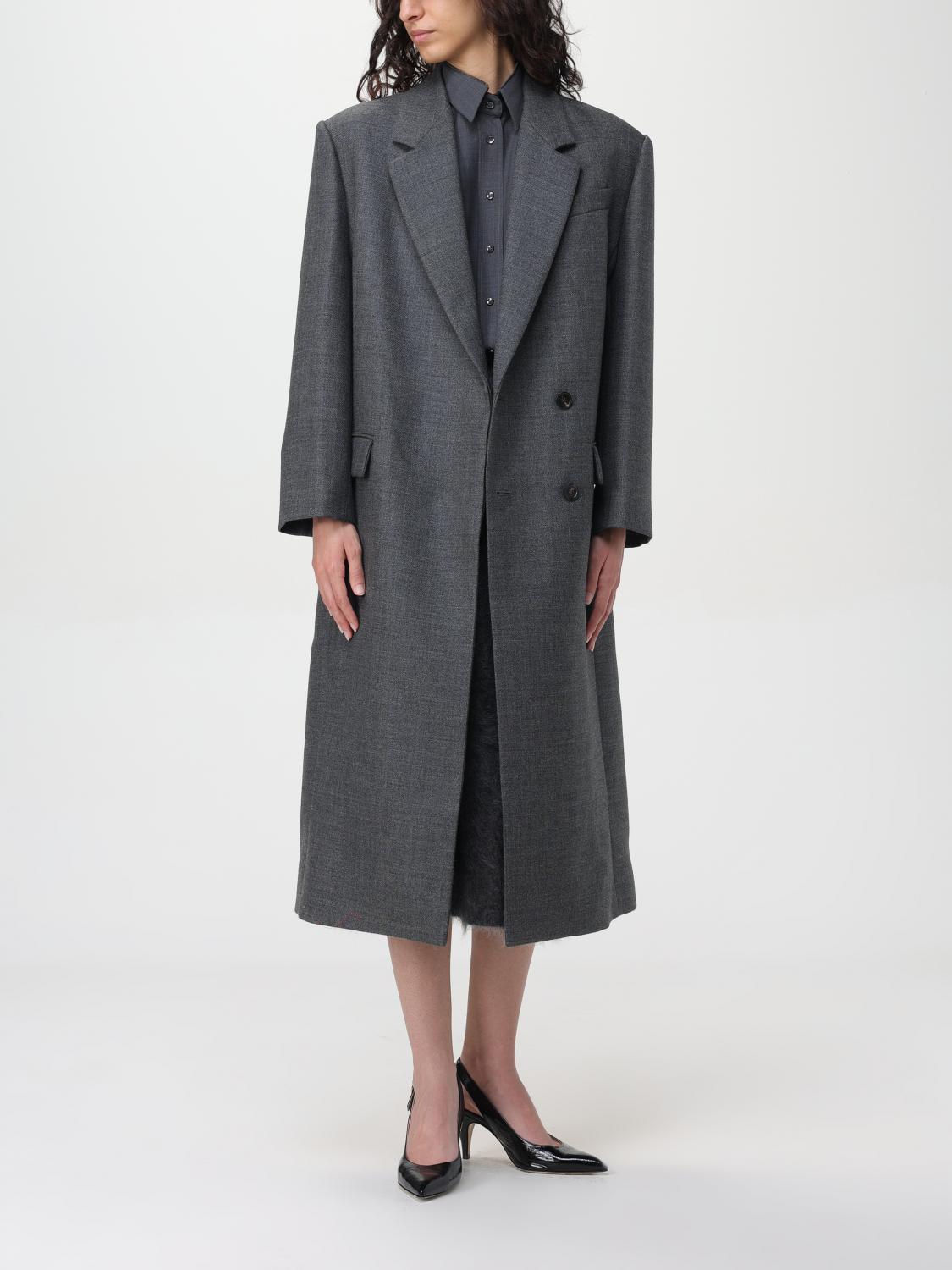 BRUNELLO CUCINELLI グレー ダブルブレストピーコート Brunello Cucinelli Trench coat woman - Grey | MD5739860P | GIGLIO.COM