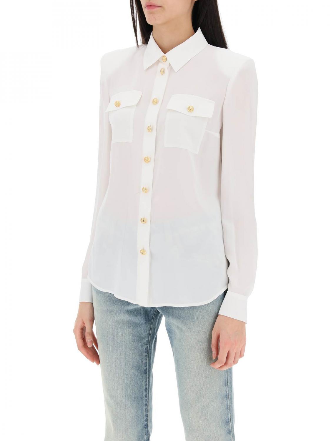 BALMAIN SHIRT: Top woman Balmain, White - Img 3