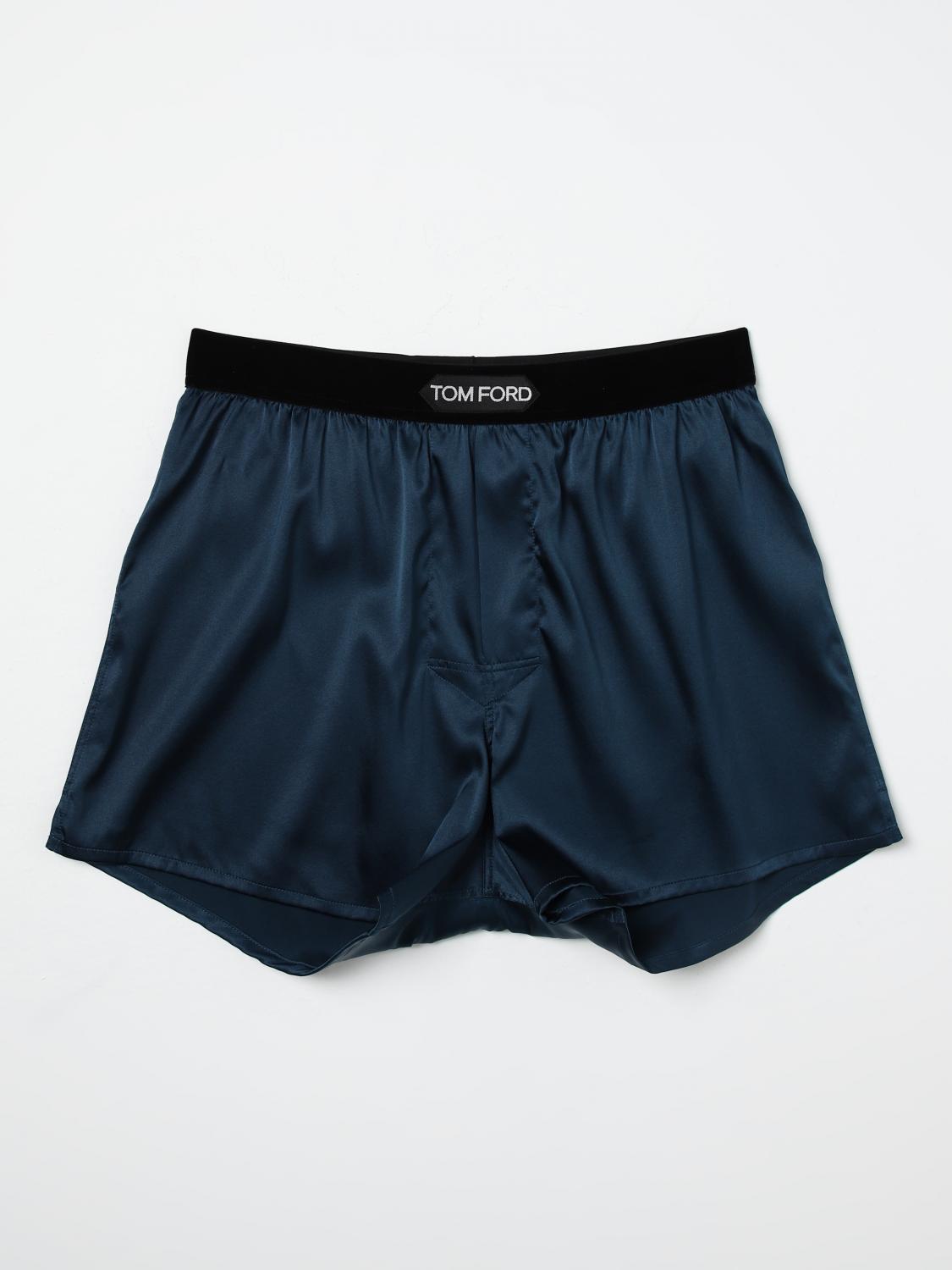 TOM FORD INTIMO: Boxer Tom Ford in seta , Blue - Img 1