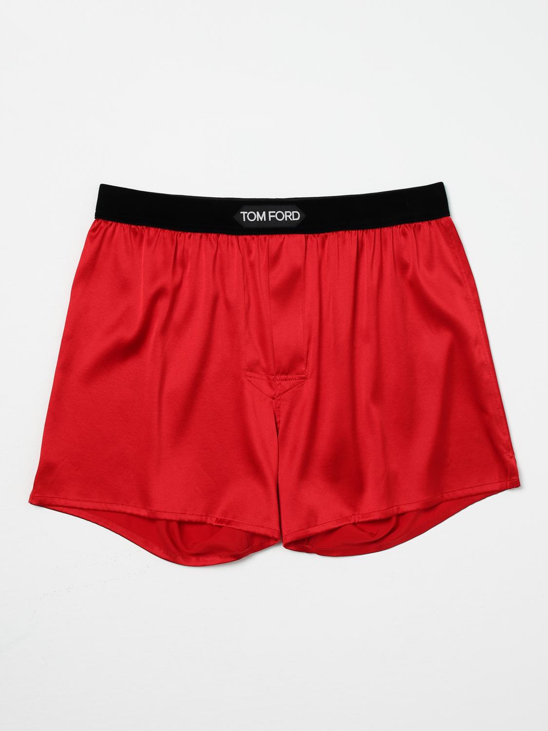 TOM FORD INTIMO: Boxer Tom Ford in seta , Rosso - Img 1