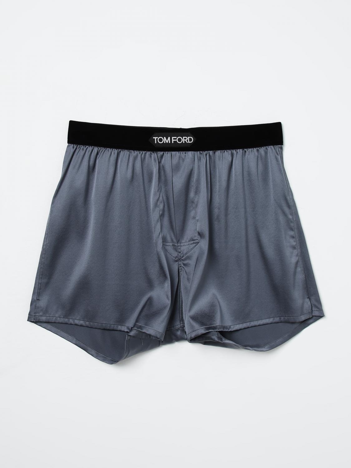 TOM FORD INTIMO: Boxer Tom Ford in seta , Grigio - Img 1
