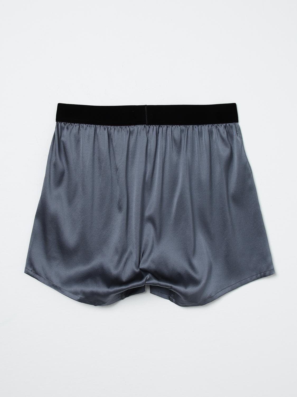TOM FORD INTIMO: Boxer Tom Ford in seta , Grigio - Img 2