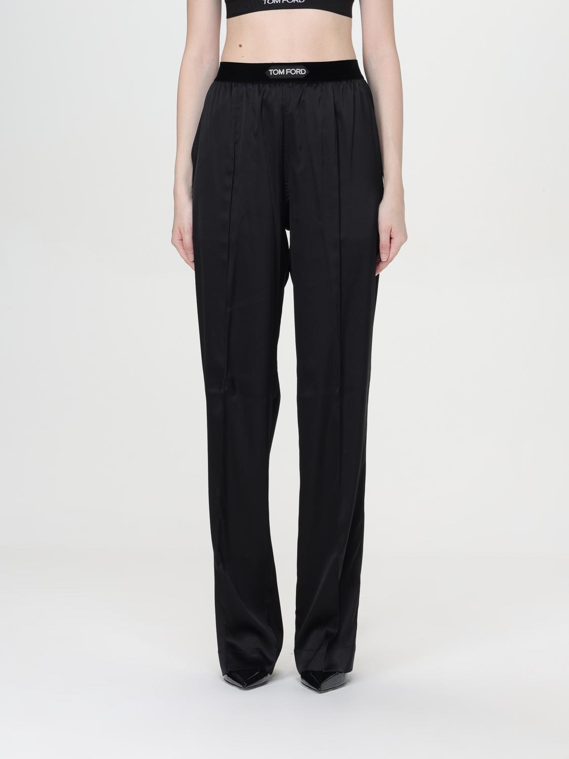 Tom Ford Silk Blend Trousers - Black | PAW397FAX881 | GIGLIO.COM