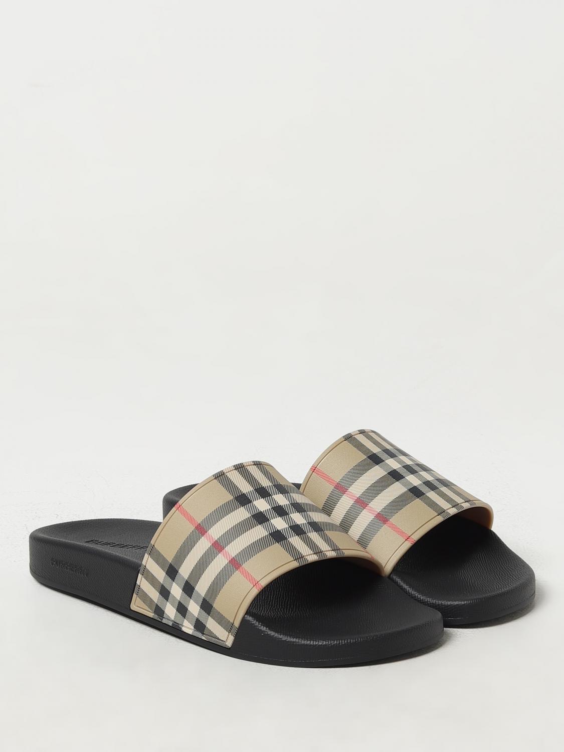 BURBERRY サンダル: Burberry ヴィンテージチェック プリントラバー スライダー, ベージュ - Img 2