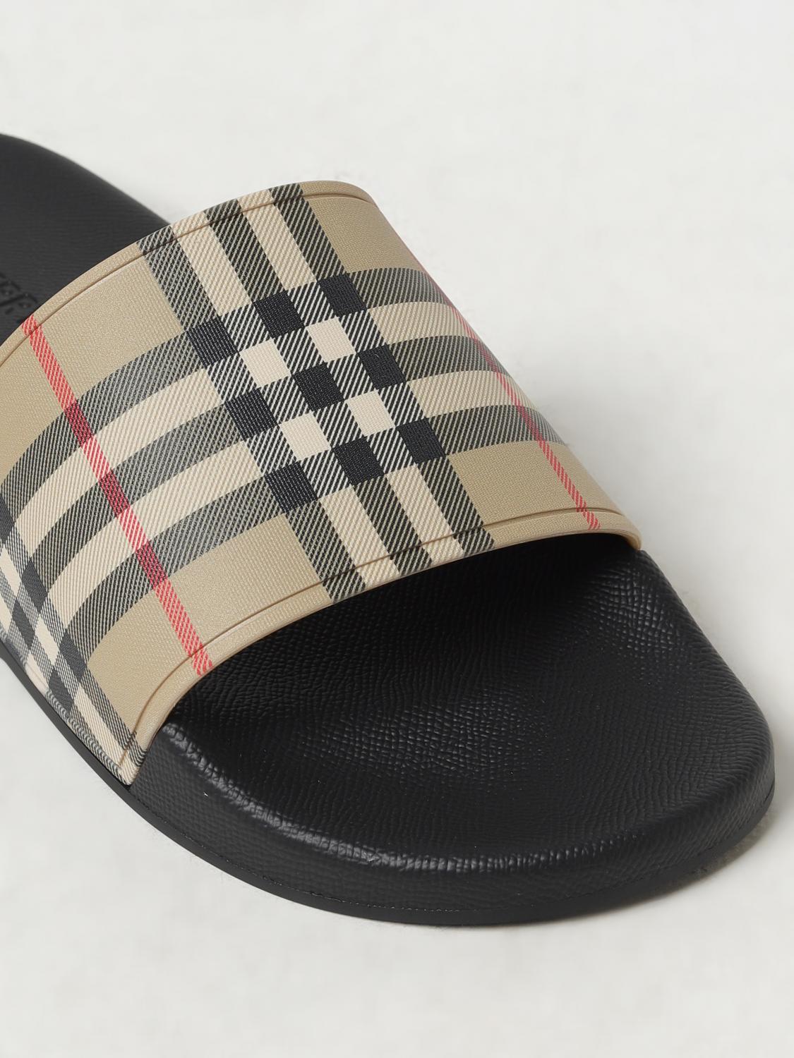 BURBERRY サンダル: Burberry ヴィンテージチェック プリントラバー スライダー, ベージュ - Img 4
