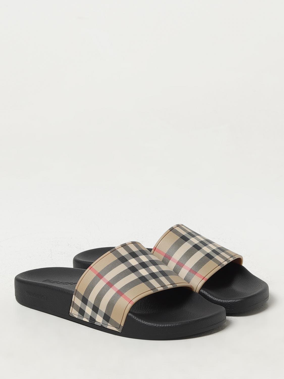 BURBERRY FLACHE SANDALEN: Vintage Check Sliders von Burberry aus Gummi, Bunt - Img 2