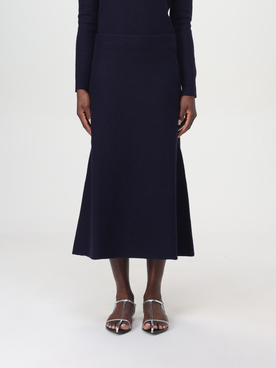 JIL SANDER: Gonna di lana midi - Blue | Gonna Jil Sander J02MA0248J14506  online su GIGLIO.COM