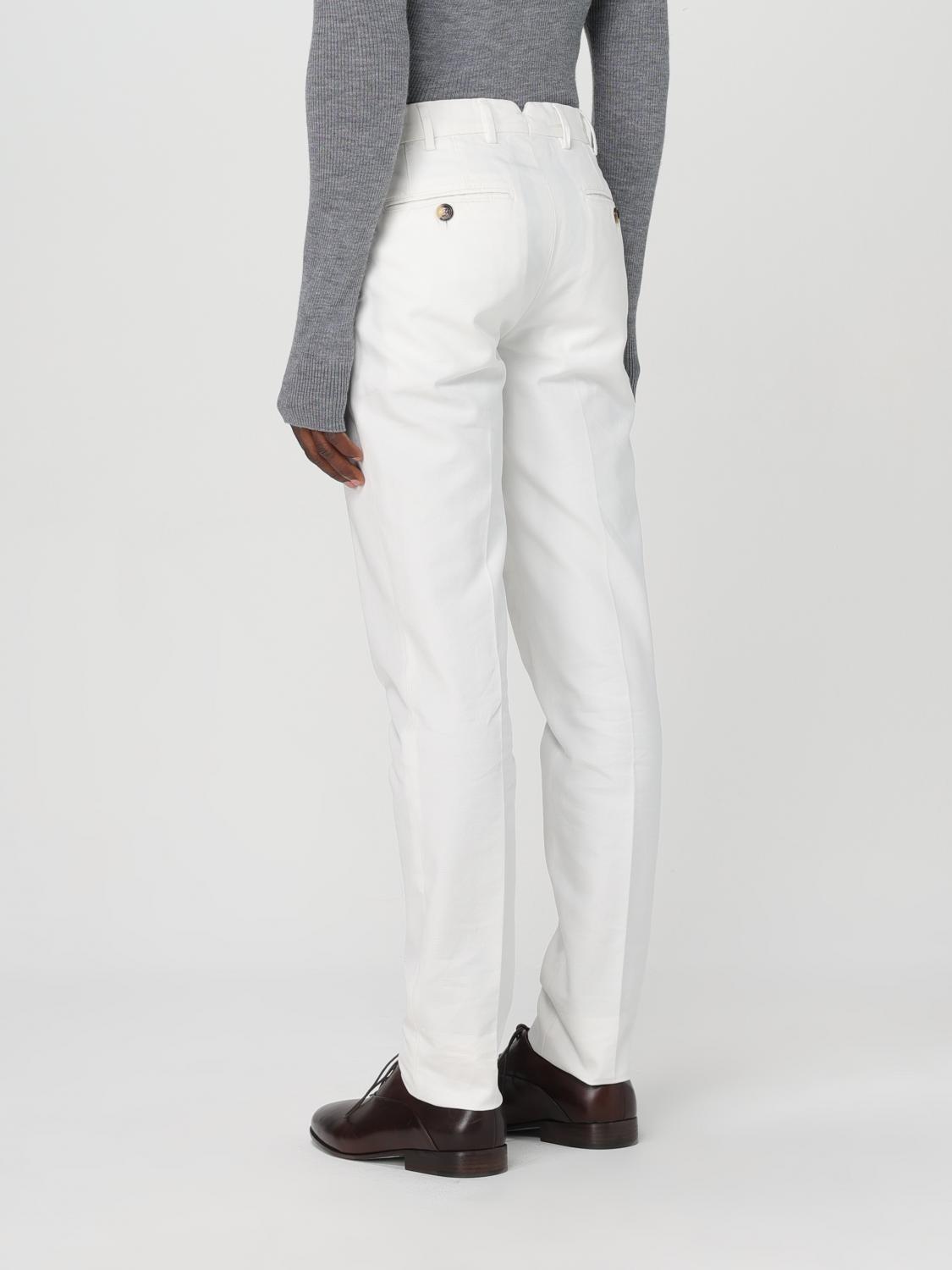 BRUNELLO CUCINELLI 팬츠: Brunello Cucinelli 코튼 팬츠, 화이트 - Img 3