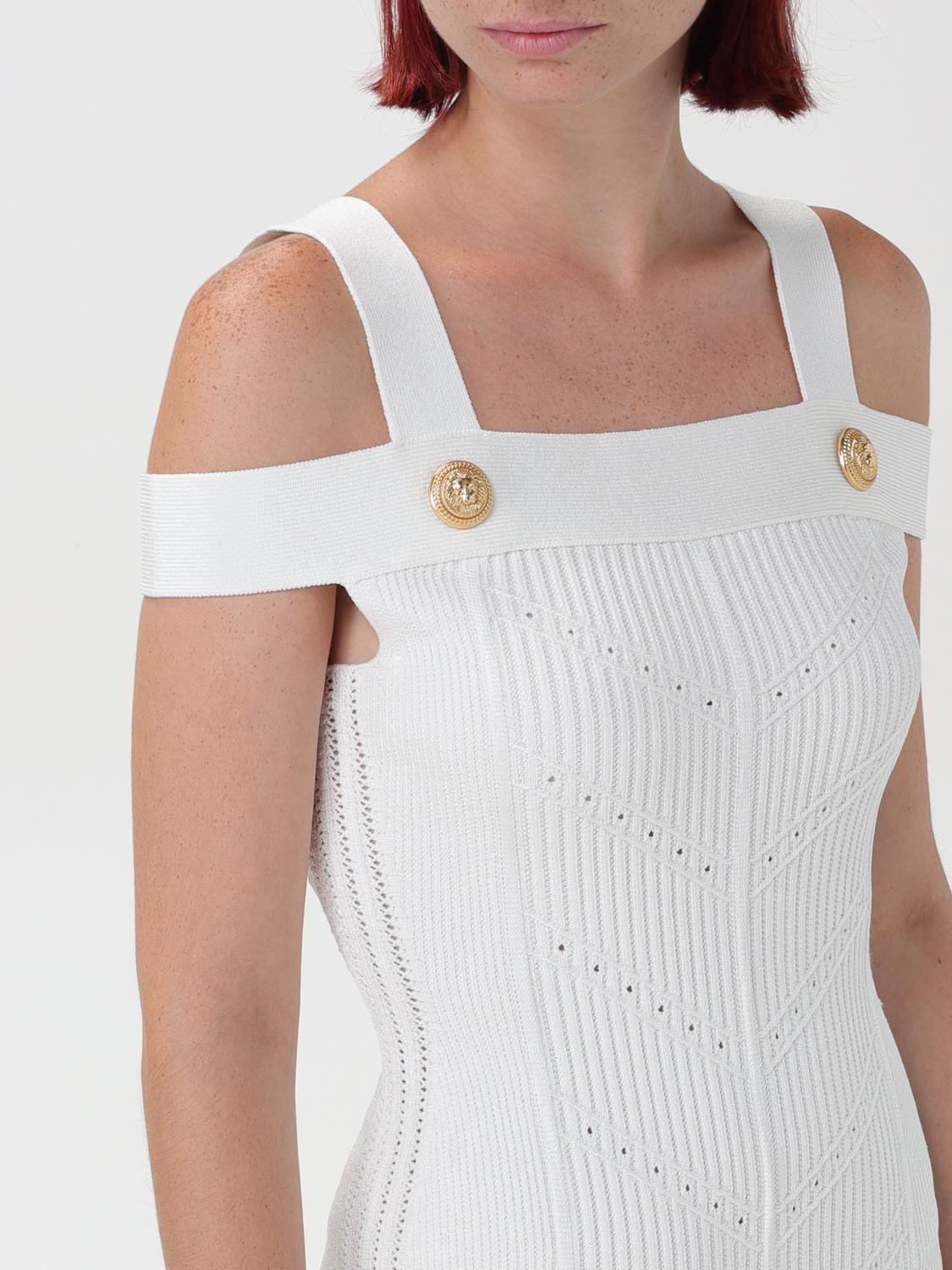 Balmain Dress woman - White | DF1RJ155KF24 | GIGLIO.COM