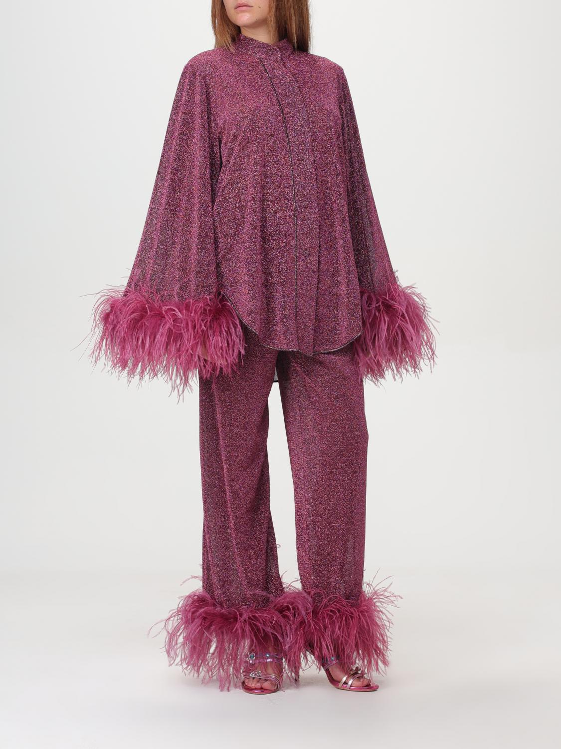OSÉREE CAMICIA: Camicia Lumière Plumage Osèree in tessuto lamè, Viola - Img 2