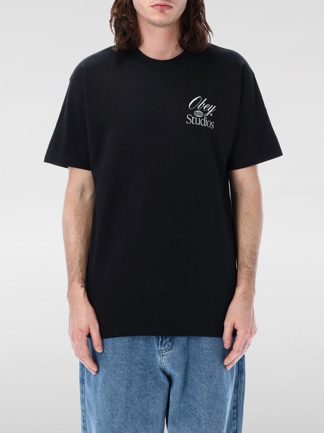 OBEY T-SHIRT: T-shirt Obey in cotone con logo , Nero - Img 1