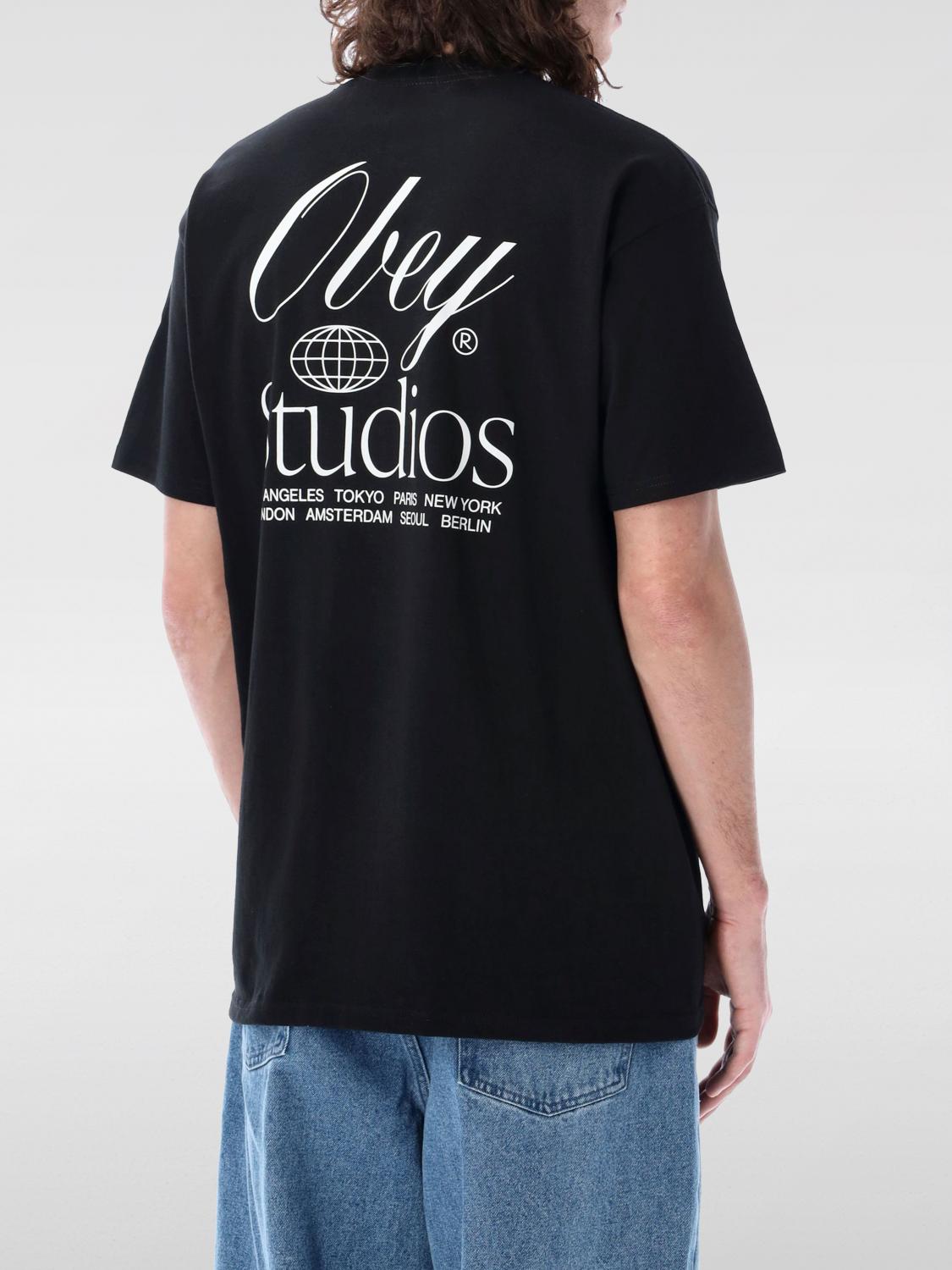 OBEY T-SHIRT: T-shirt Obey in cotone con logo , Nero - Img 2