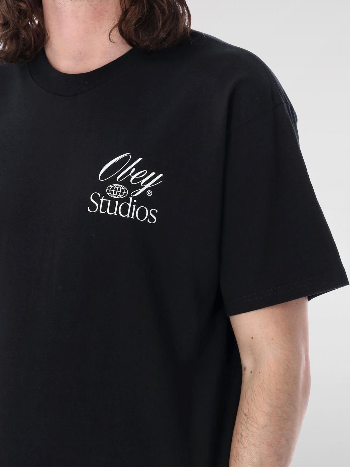 OBEY T-SHIRT: T-shirt Obey in cotone con logo , Nero - Img 3