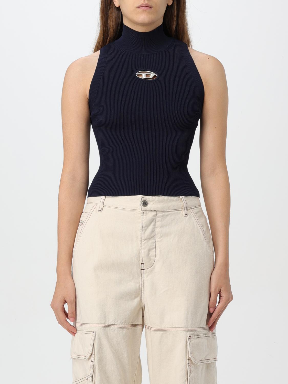 DIESEL TOP: Diesel cut-out slim top, Blue - Img 1