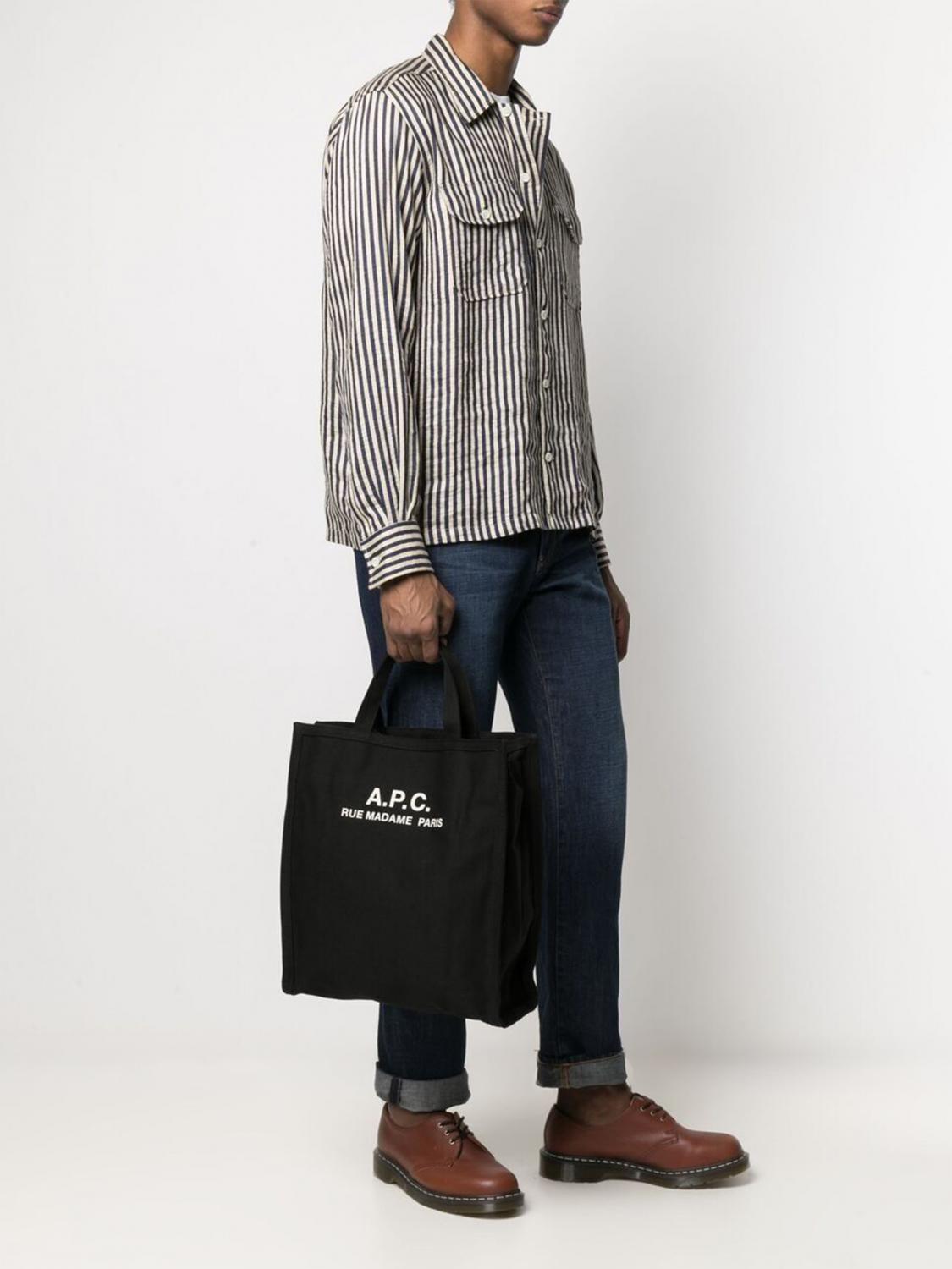 A.P.C. BORSA A TRACOLLA: Borsa Recuperation A.P.C. in canvas , Nero - Img 2