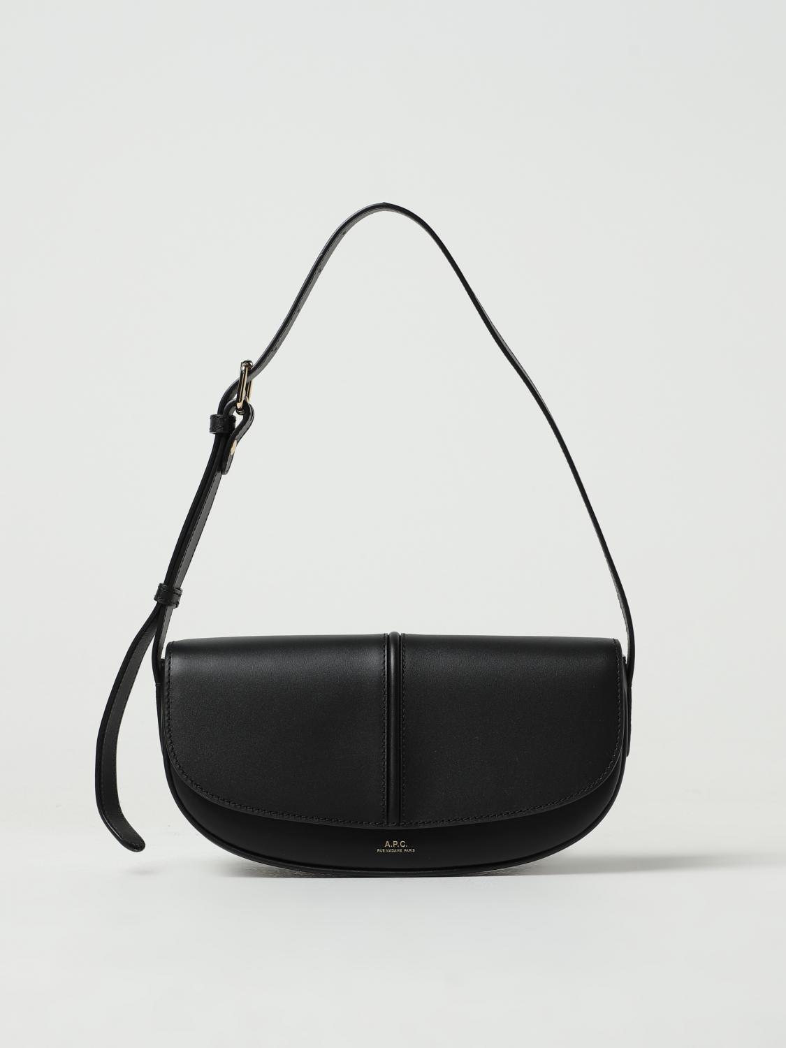 A.P.C. BORSA A SPALLA: Borsa Betty A.P.C. in pelle, Nero - Img 1