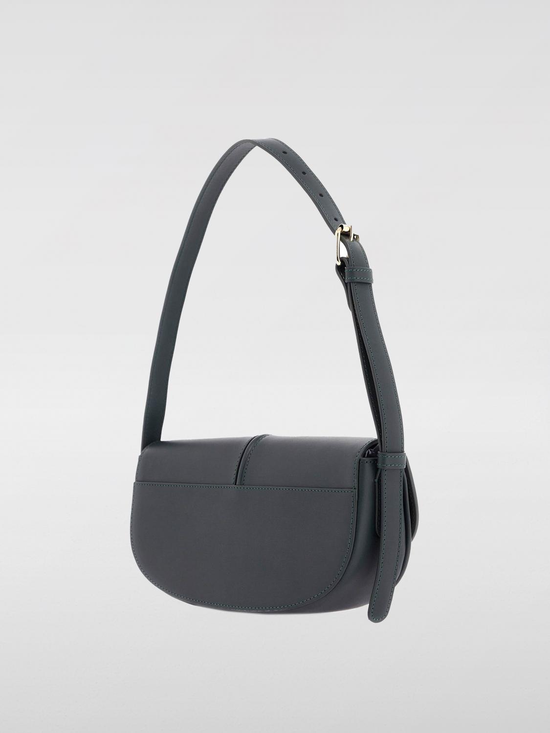A.P.C. BORSA A SPALLA: Borsa Betty A.P.C. in pelle, Verde - Img 2