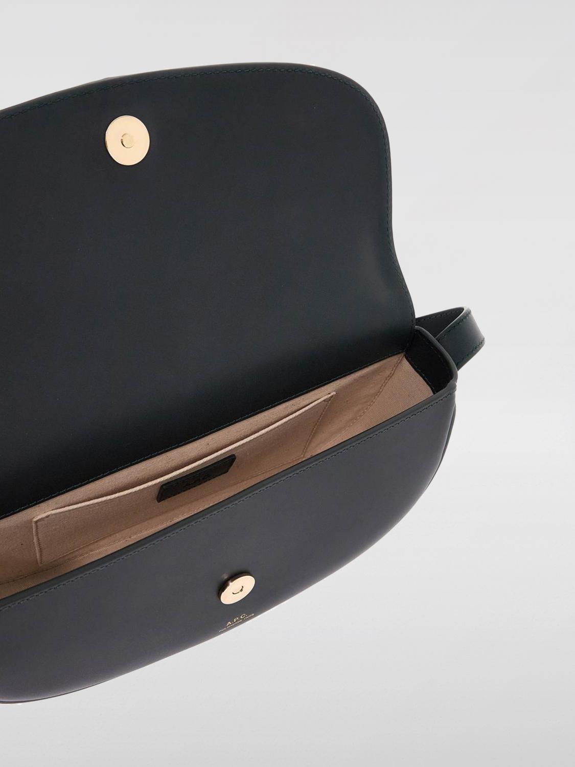 A.P.C. BORSA A SPALLA: Borsa Betty A.P.C. in pelle, Verde - Img 3