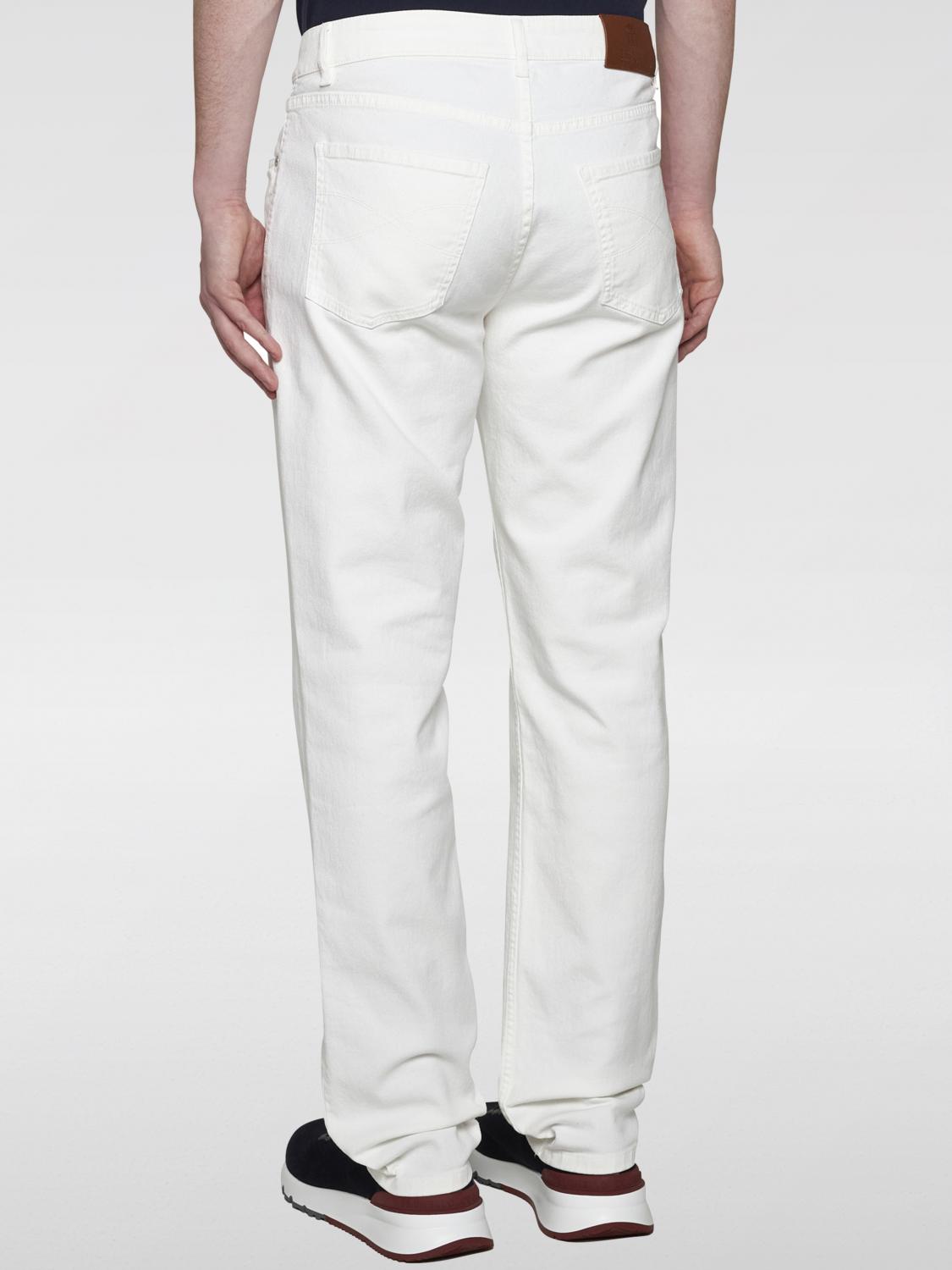 BRUNELLO CUCINELLI パンツ: Brunello Cucinelli コットンパンツ, ホワイト - Img 2