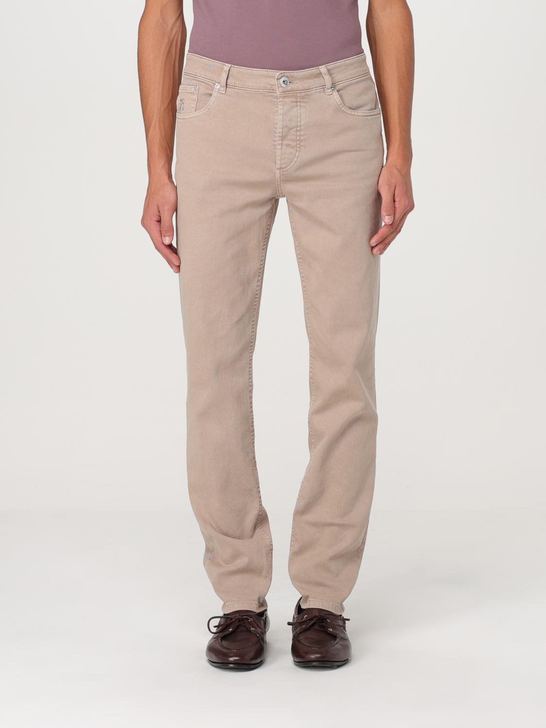 BRUNELLO CUCINELLI PANTALONI: Pantalone Brunello Cucinelli in cotone , Marrone - Img 1