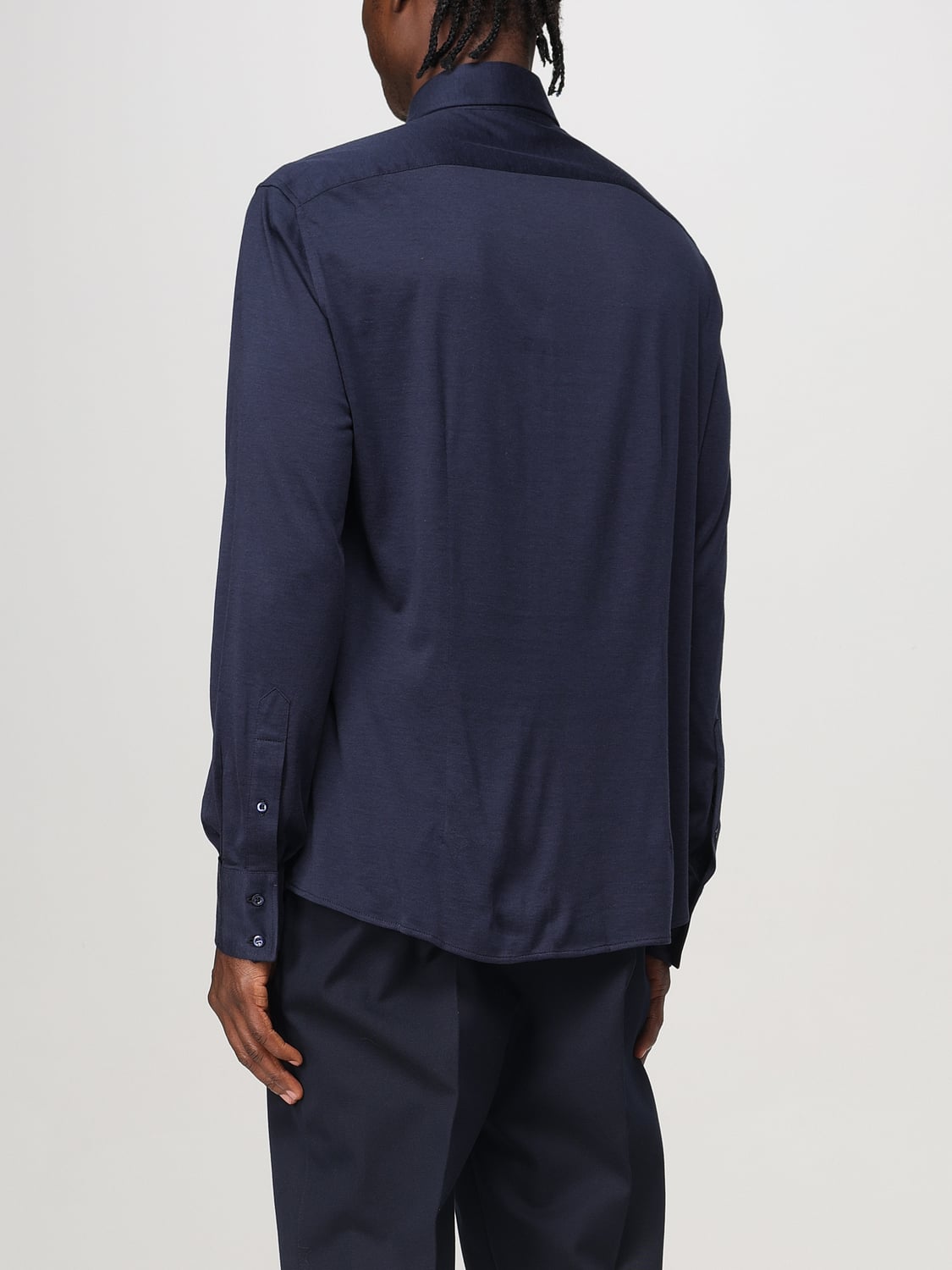 BRUNELLO CUCINELLI CAMICIA: Camicia Brunello Cucinelli in misto seta e cotone , Blue - Img 3