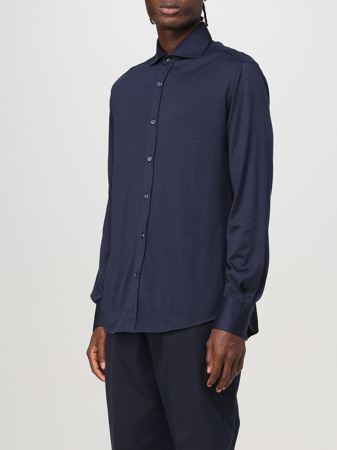BRUNELLO CUCINELLI CAMICIA: Camicia Brunello Cucinelli in misto seta e cotone , Blue - Img 4