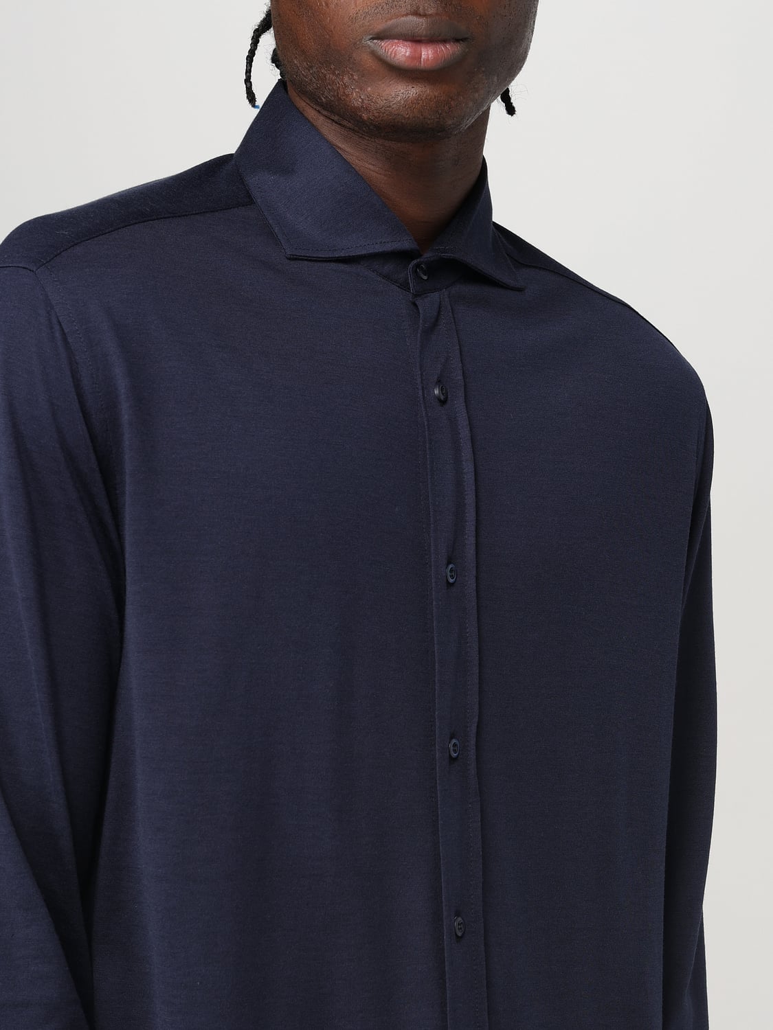 BRUNELLO CUCINELLI CAMICIA: Camicia Brunello Cucinelli in misto seta e cotone , Blue - Img 5