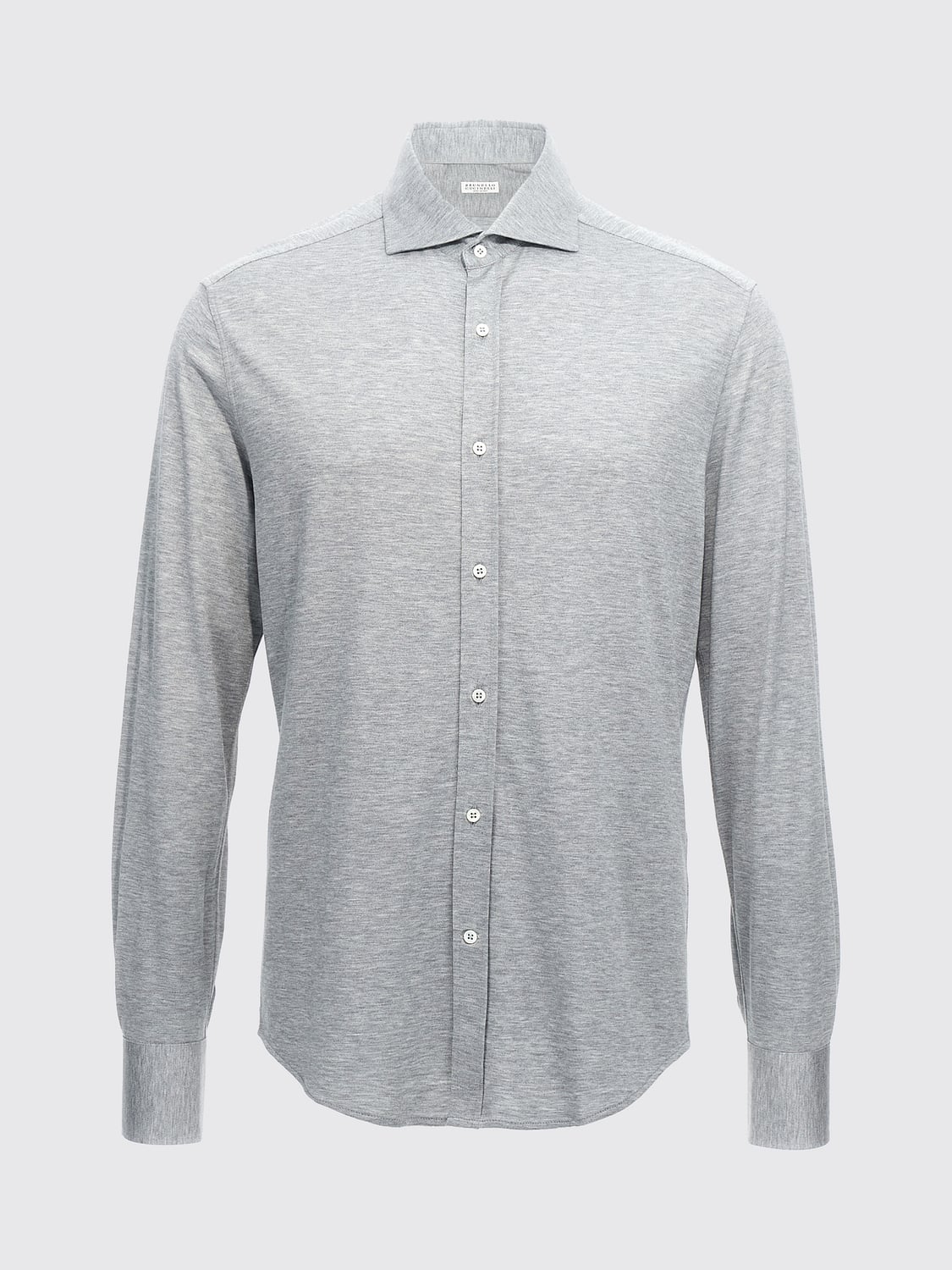 BRUNELLO CUCINELLI CAMICIA: Camicia Brunello Cucinelli in misto seta e cotone , Grigio 1 - Img 1