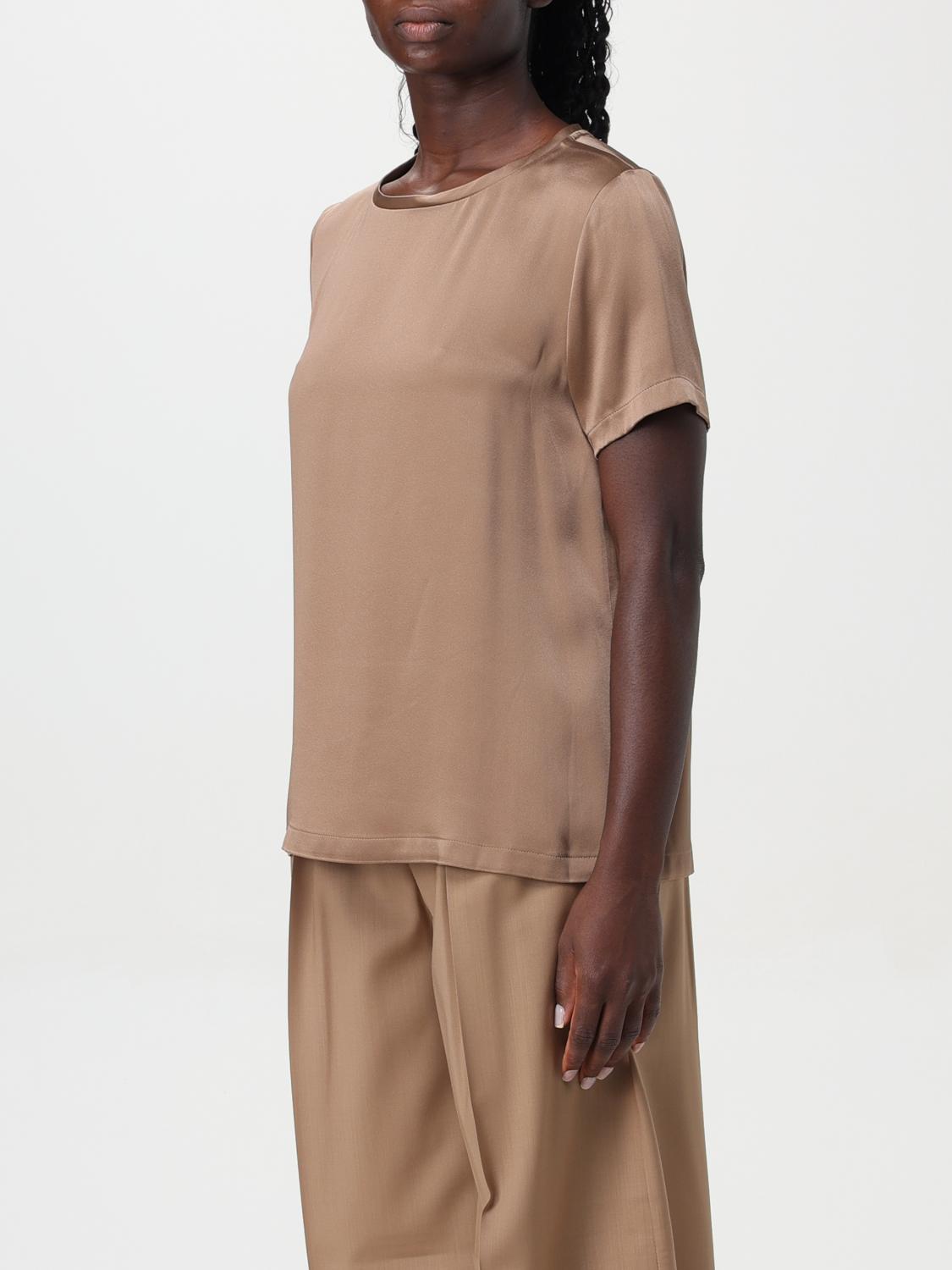 'S MAX MARA T-SHIRTS: T-shirt basic Rebecca 's Max Mara, Marrone - Img 4
