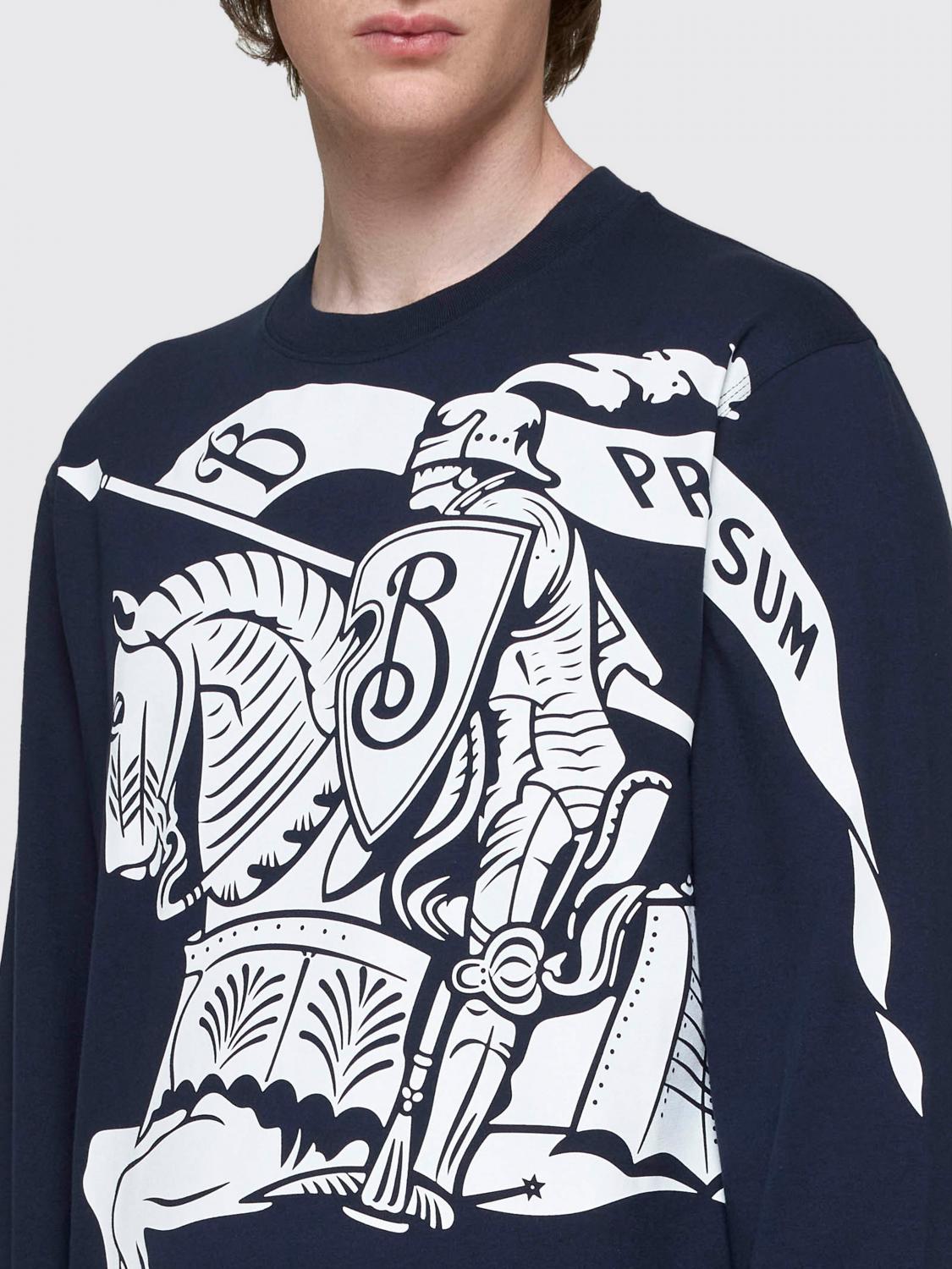 Burberry long-sleeve cotton t-shirt with maxi logo - Blue