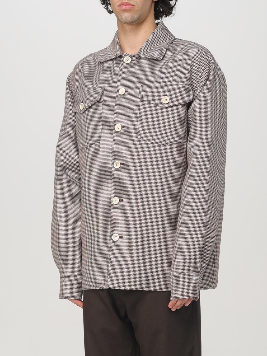 MARNI GIACCA: Overshirt Marni in misto lana pied de poule , Bordeaux - Img 4