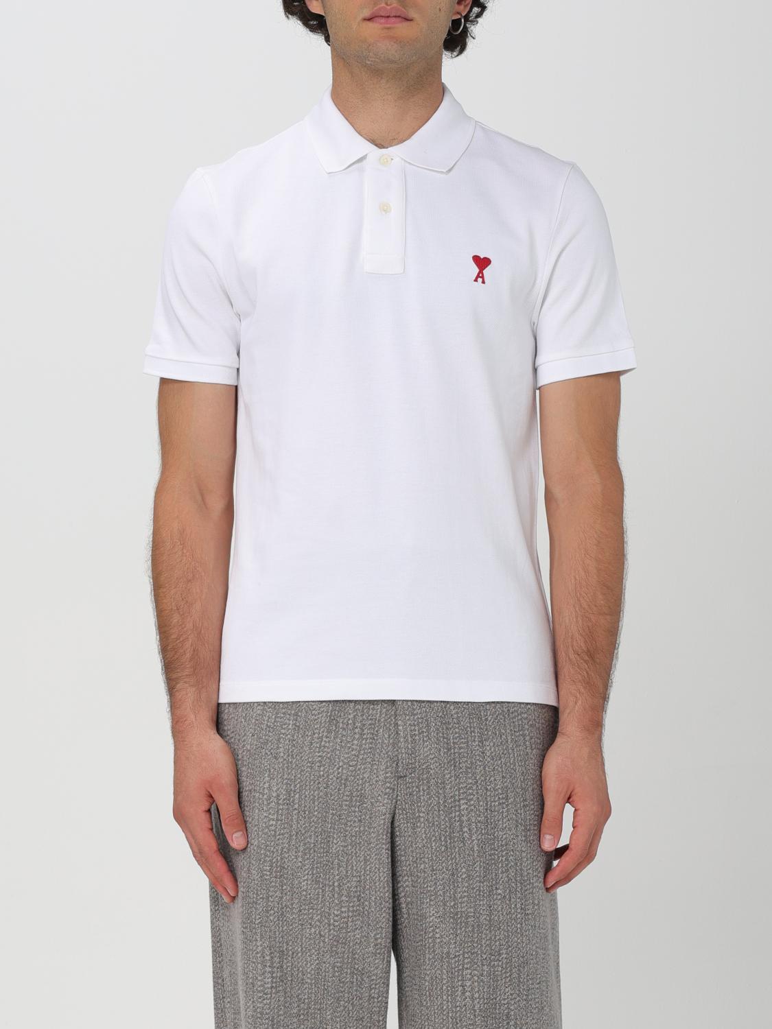 AMI PARIS POLO SHIRT: Polo shirt men Ami Paris, White - Img 1