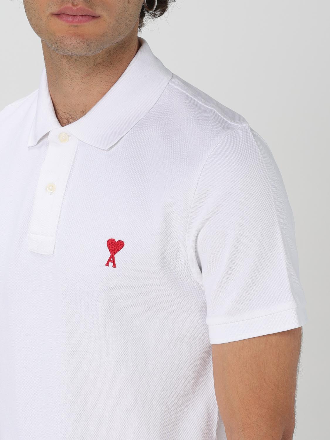 AMI PARIS POLO SHIRT: Polo shirt men Ami Paris, White - Img 4