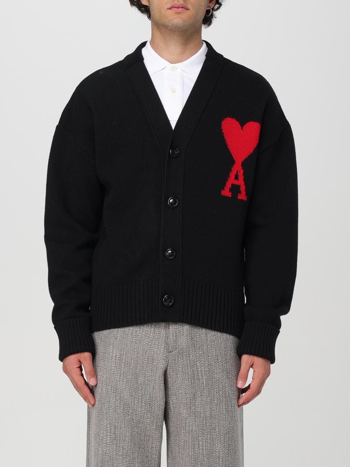 AMI PARIS STRICKJACKE: Pullover herren Ami Paris, Schwarz - Img 1