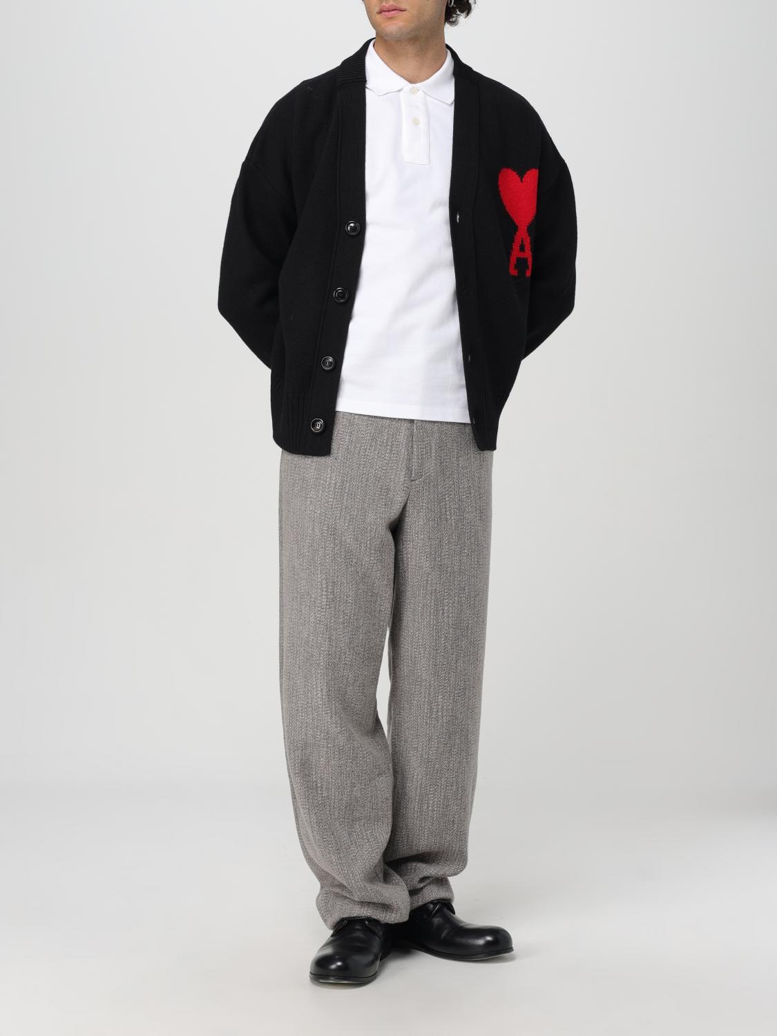 AMI PARIS STRICKJACKE: Pullover herren Ami Paris, Schwarz - Img 2
