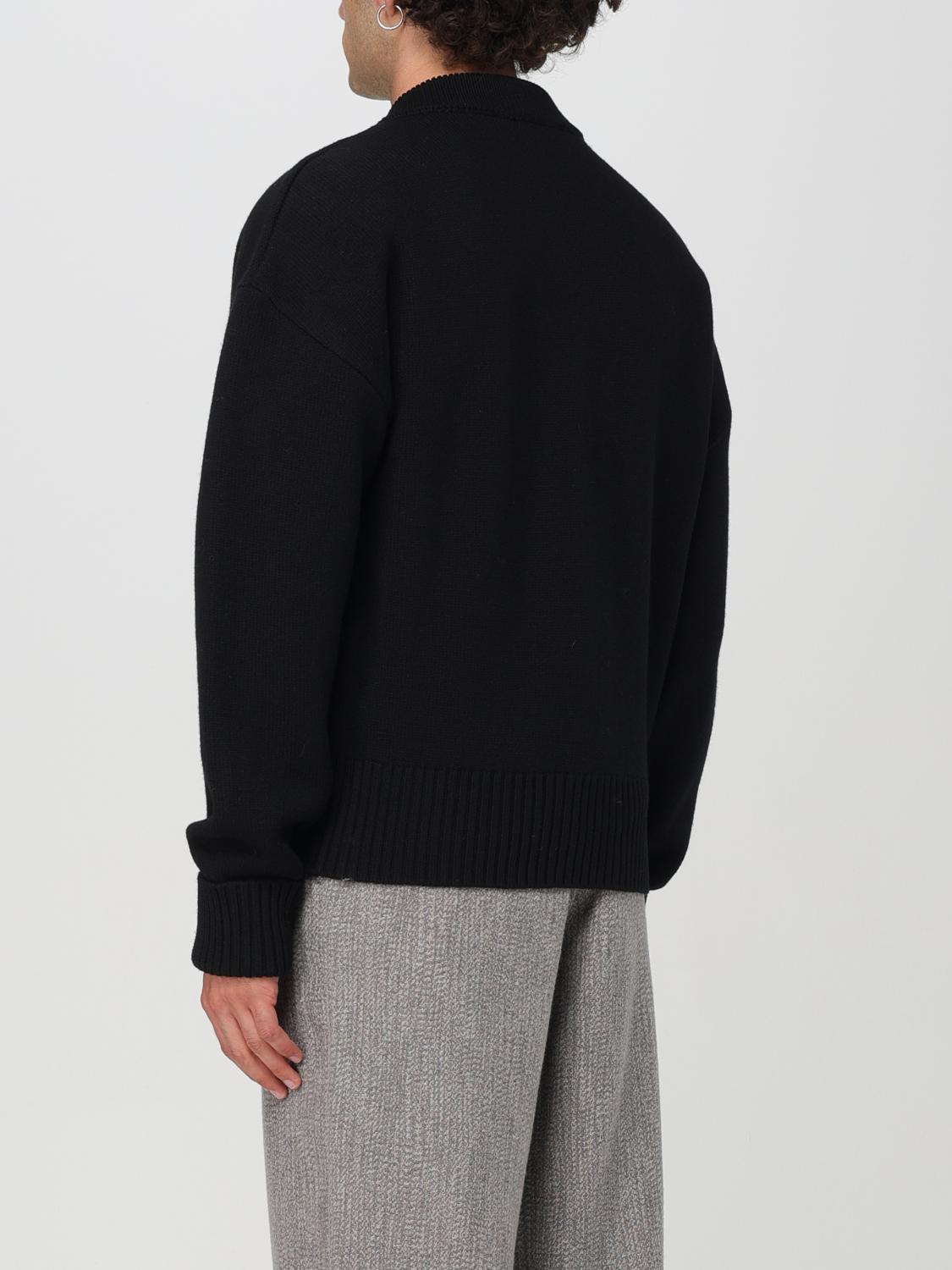 AMI PARIS STRICKJACKE: Pullover herren Ami Paris, Schwarz - Img 3
