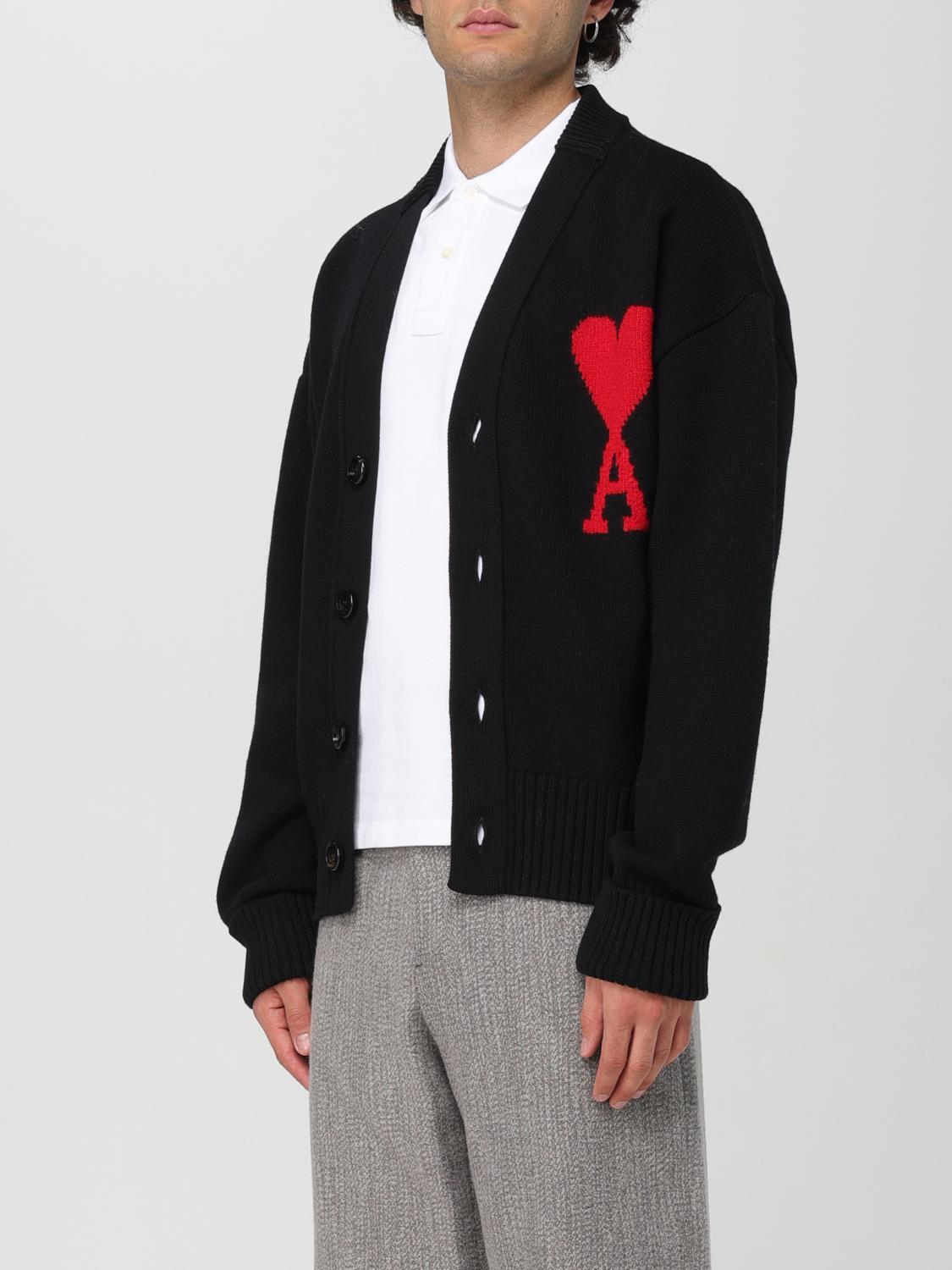 AMI PARIS STRICKJACKE: Pullover herren Ami Paris, Schwarz - Img 4