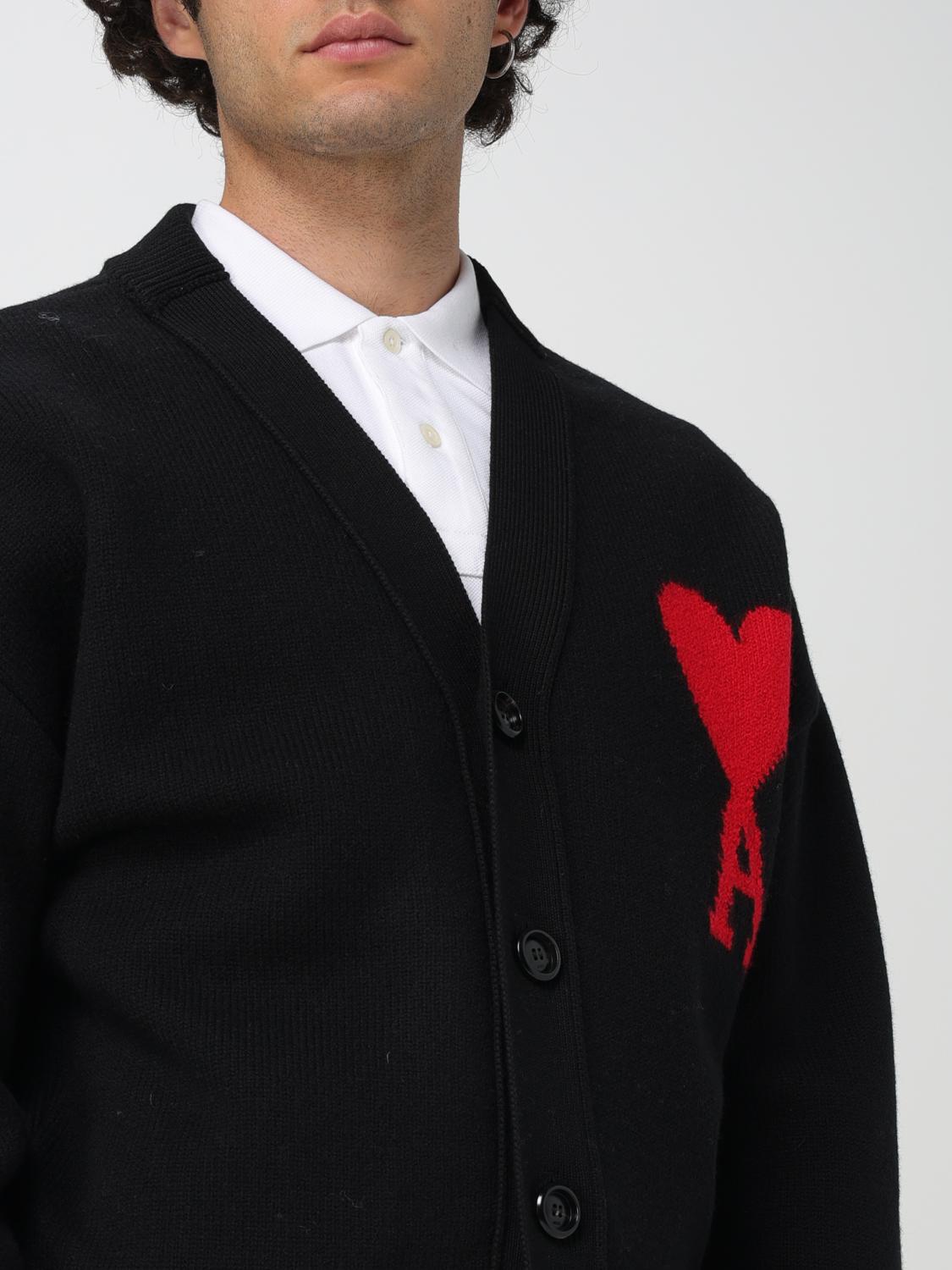 AMI PARIS STRICKJACKE: Pullover herren Ami Paris, Schwarz - Img 5