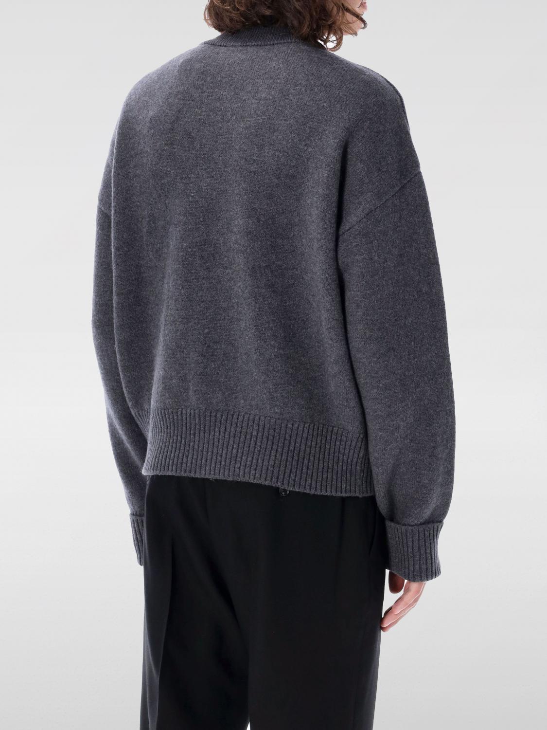 AMI PARIS STRICKJACKE: Pullover herren Ami Paris, Grau - Img 2